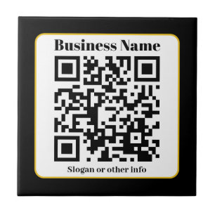 Create Your Own QR Code   Black White Gold Border