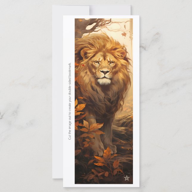 Create Your Own Regal Floral Lion Bookmark Card (Frente)