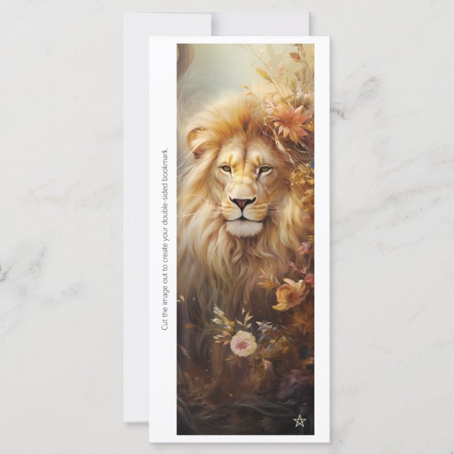 Create Your Own Romantic Floral Lion Bookmark Card (Frente)