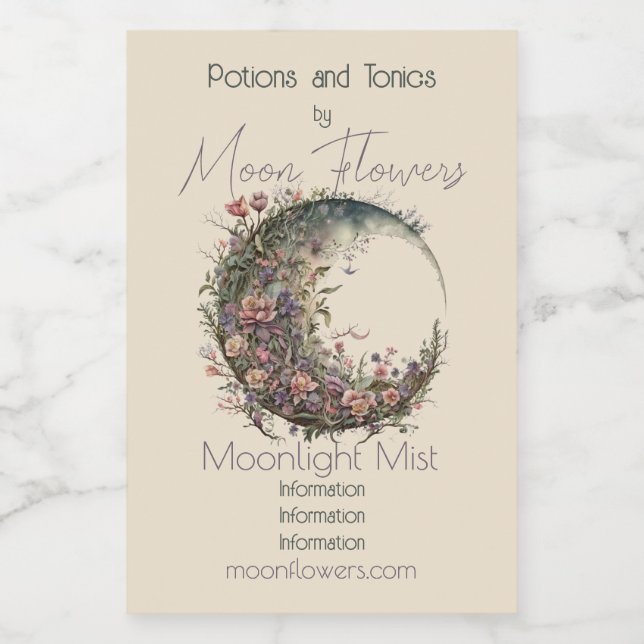 Create Your Own Romantic Roses Floral Moon (Rótulo Único)