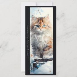 Create Your Own Snowy Orange Kitten Bookmark Card