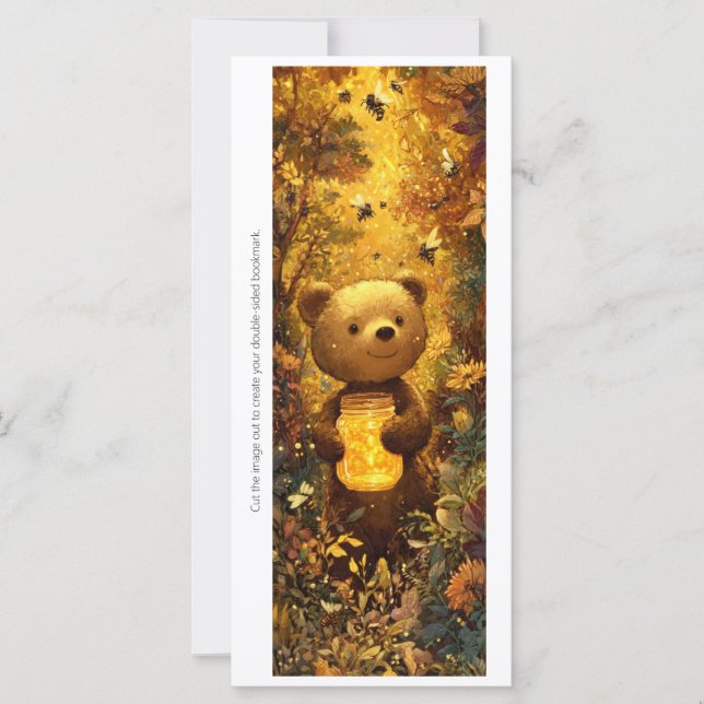Create Your Own Sunny Honey Bear Bookmark Card (Frente)