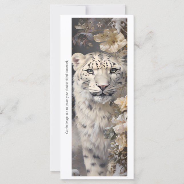 Create Your Own White Cheetah Roses Bookmark Card (Frente)