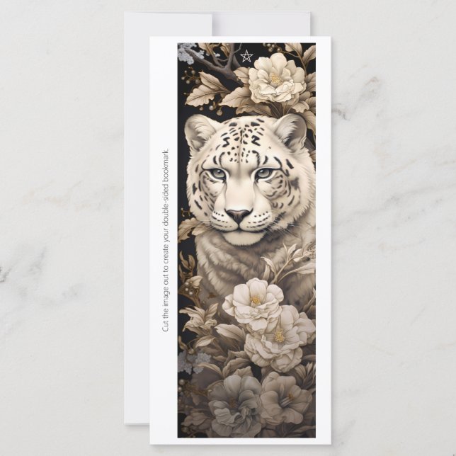 Create Your Own White Tiger Roses Bookmark Card (Frente)