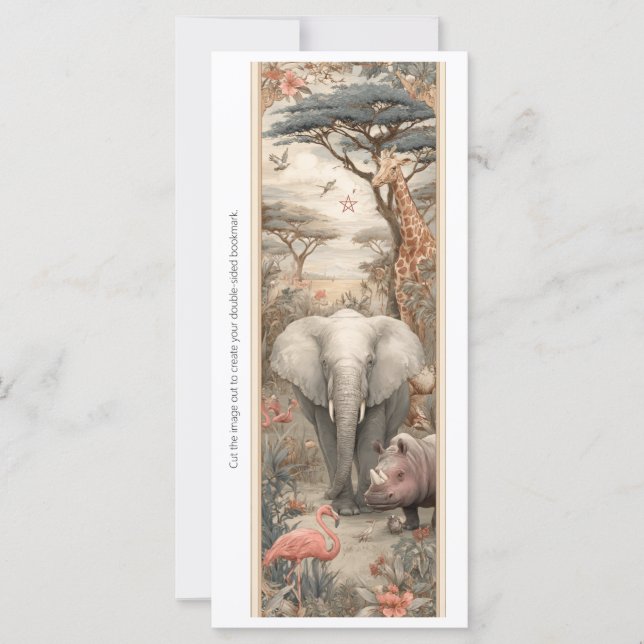 Create Your Own Wild African Animals Bookmark Card (Frente)