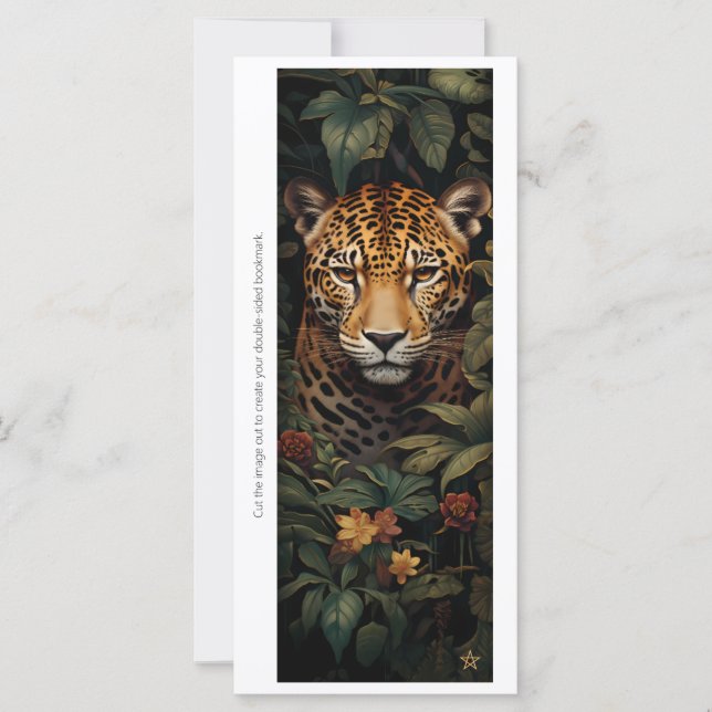 Create Your Own Wild Cheetah Floral Bookmark Card (Frente)