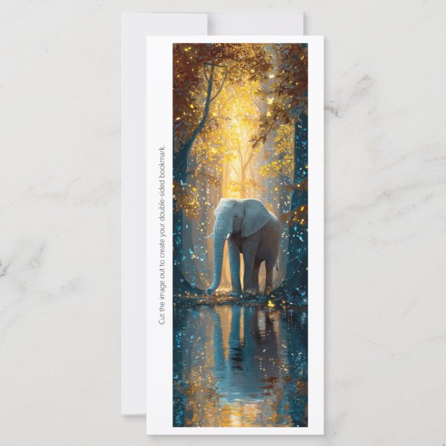 Create Your Own Wild Elephant Bookmark Card (Frente)