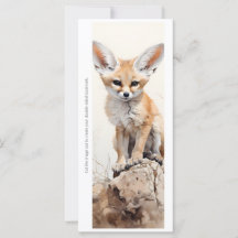 Create Your Own Wild Fennec Fox Bookmark Card
