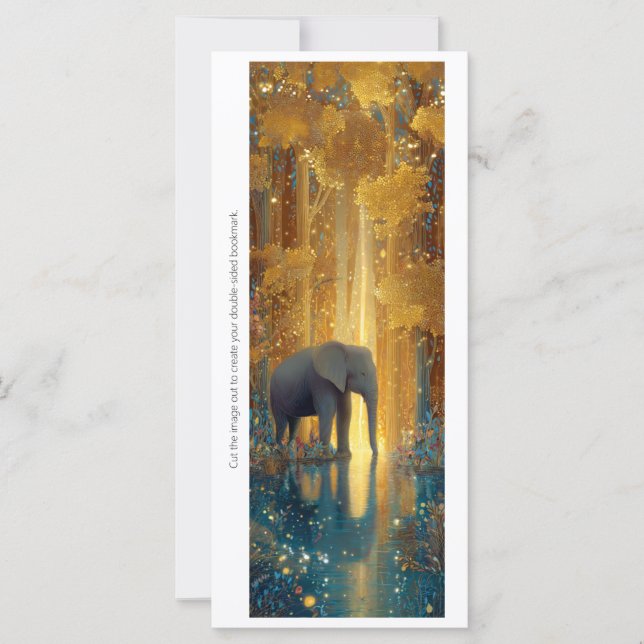 Create Your Own Wild Golden Elephant Bookmark Card (Frente)