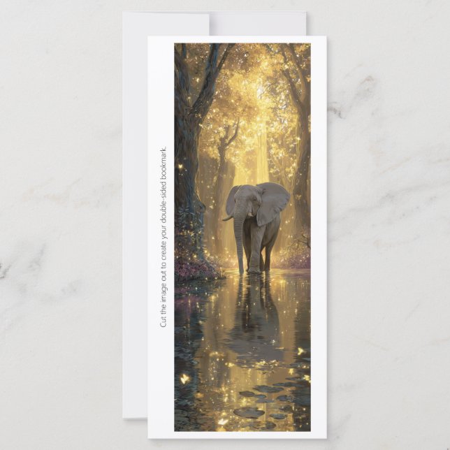 Create Your Own Wild Gray Elephant Bookmark Card (Frente)