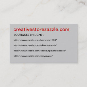 Creativestorezazzle do cartão de visita -