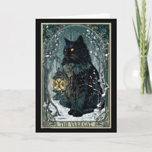 Creepmas Vintage O Gato Yule Cartão Tarot Natal Es