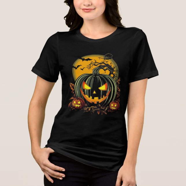 Creepy Grinning Pumpkins Halloween Design (Frente)