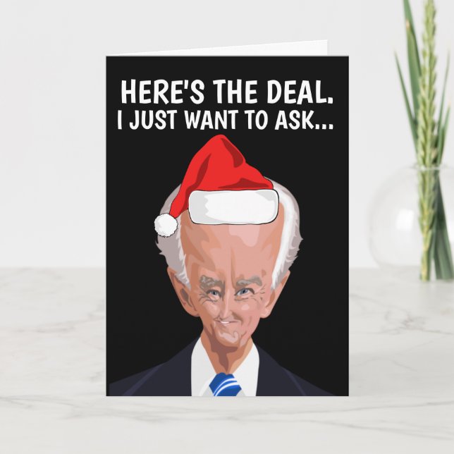 CREEPY JOE BIDEN SNIFF CHRISTMAS GREETING CARTÃO (Frente)