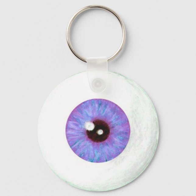 Creepy Lavendar Azure Eyeball Chaveiro (Frente)