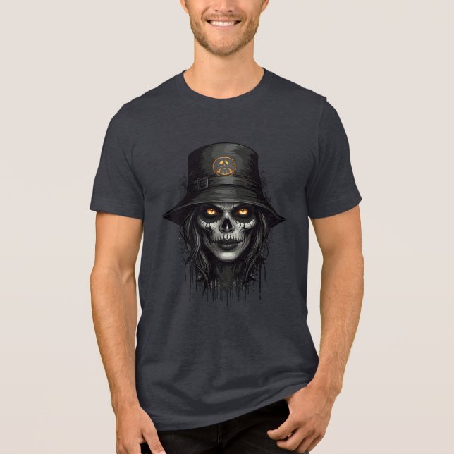 Creepy Skull Witch with Glowing Eyes Art (Frente)