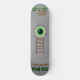 Creepy Watching Green Eye Skateboard