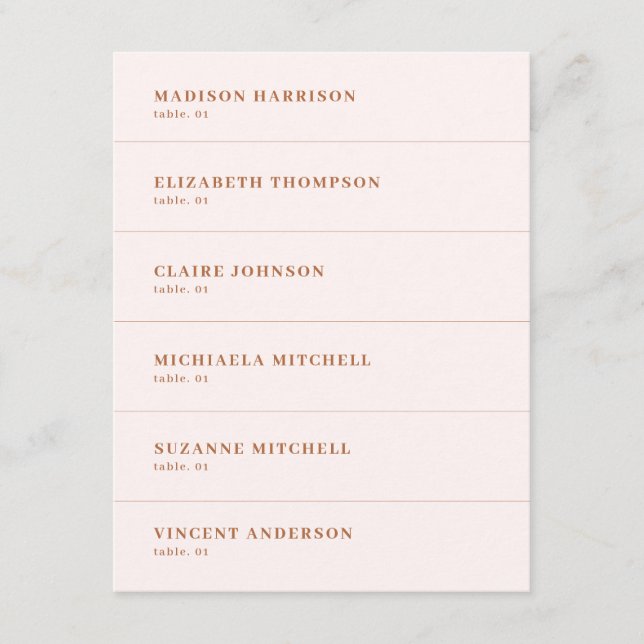 Creme Burnt Orange Terracotta Cartão de Local de C (Frente)