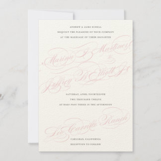 Creme, cor-de-rosa e Cinzas ・ Convite Personalizad