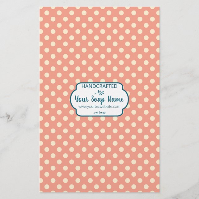 Creme Cor & Laranja Dot Soap Quebra Papel (Frente)
