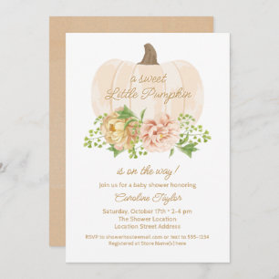 Creme de Abóbora Convite para Chá de fraldas Flora