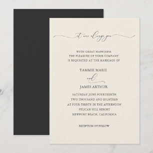 Creme de Convite para Casamento de Elegance Não A