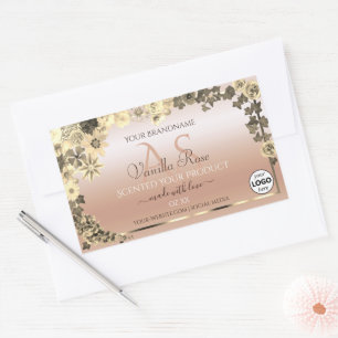 Creme de coral floral Etiquetas de produto Logotip