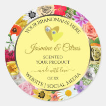 Creme de flores coloridas etiquetas de produto com