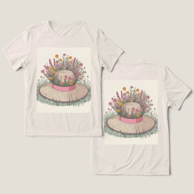 Creme de Flores de Chapéu de Jardim (Design Frente e Verso)