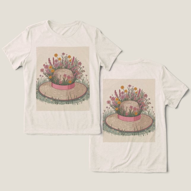 Creme de Flores de Chapéu de Jardim (Design Frente e Verso)