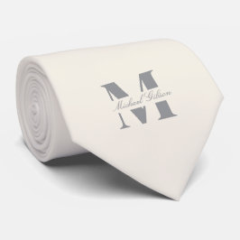Creme de Marfim | Gravata de Caxemira com Monogram