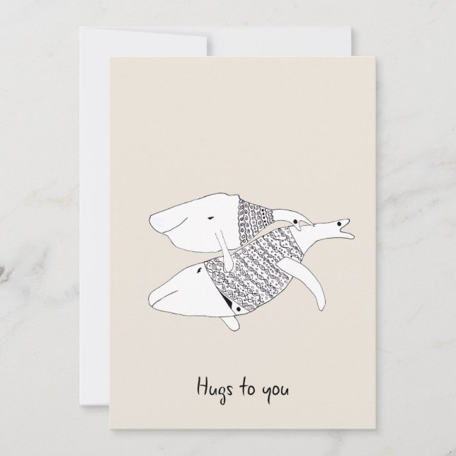 Creme de rabo encorajando baleias de cartão de sau (Frente)
