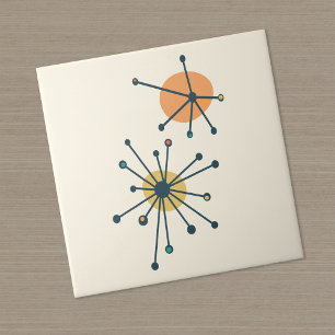 Creme de Starburst Atômica de meio século, Teal Es