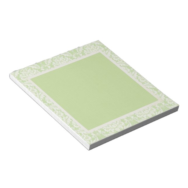 Creme e Damasco Verde Rasgar Bloco de Notas (Inclinado)
