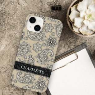 Creme Elegante e Paisley Preto