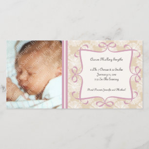 Creme Floral e Novos Cartões com fotos Bebês Rosa