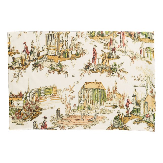 Creme francês Toile Chinoiserie Estilo Russo (Frente)