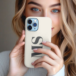 Creme Monograma inicial simples