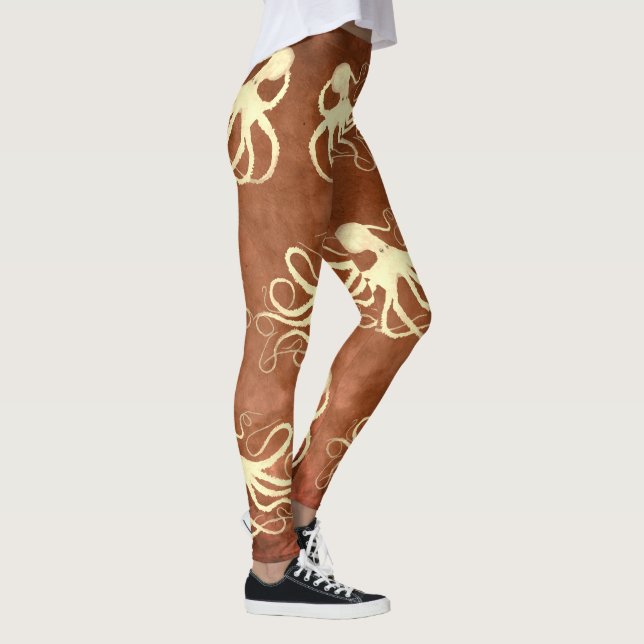 Creme Octopus em Chocolate - Leggings (Direita)