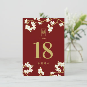 Creme Peach/Plum Blossoms Dupla Felicidade Casamen