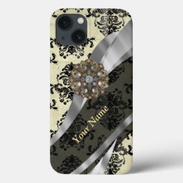 Creme personalizado e damasco preto