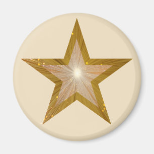 Creme redondo de imã de geladeira de estrelas Dou