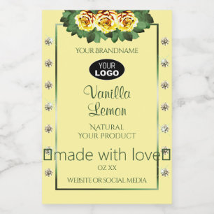 Creme Rótulo do produto Rosas amarelas Ouros adici