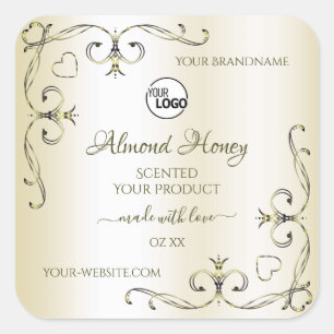 Creme Shimmery Etiquetas de produto Ornamentado Lo