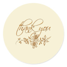 Creme Simples e Bonito Obrigado Clássico Adesivo R