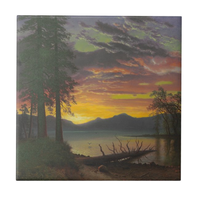 Crepúsculo, Lake Tahoe, c.1870s (óleo em canvas) (Frente)