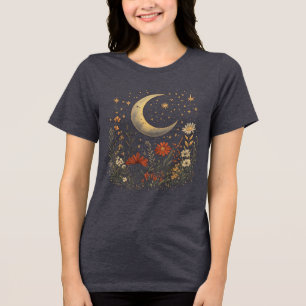 Crescent Moon & WIldflower Starry Night