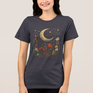 Crescent Moon & WIldflower Starry Night