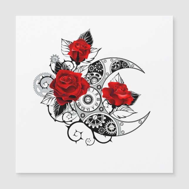 Crescente Mecânico com Rosas vermelhas (Frente)