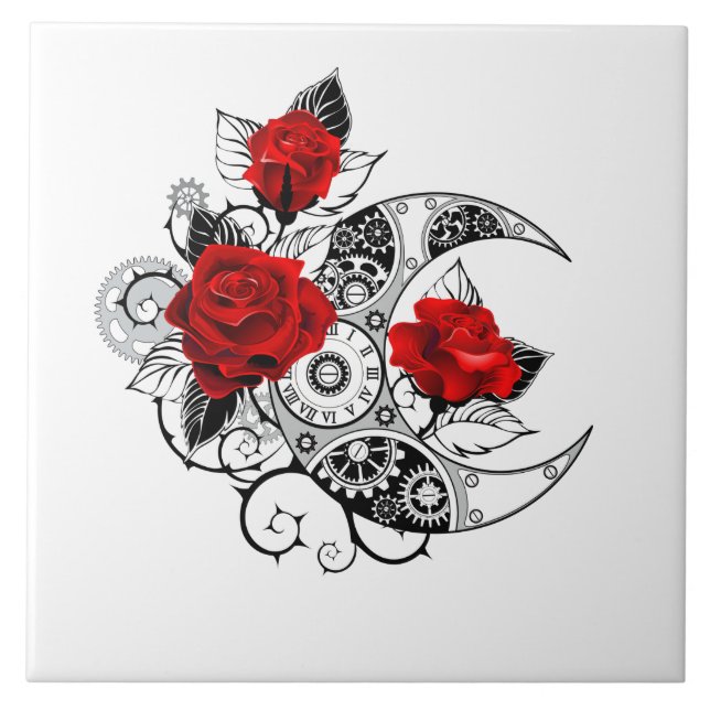 Crescente Mecânico com Rosas vermelhas (Frente)